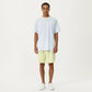 Men's Short Sleeve Athletic T-Shirt with Contrast Panel Design Breathable Performance Top