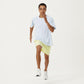 Men's Short Sleeve Athletic T-Shirt with Contrast Panel Design Breathable Performance Top