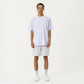 Men's Short Sleeve Athletic T-Shirt with Contrast Panel Design Breathable Performance Top