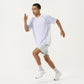 Men's Short Sleeve Athletic T-Shirt with Contrast Panel Design Breathable Performance Top