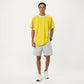 Men's Short Sleeve Athletic T-Shirt with Contrast Panel Design Breathable Performance Top
