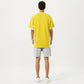 Men's Short Sleeve Athletic T-Shirt with Contrast Panel Design Breathable Performance Top