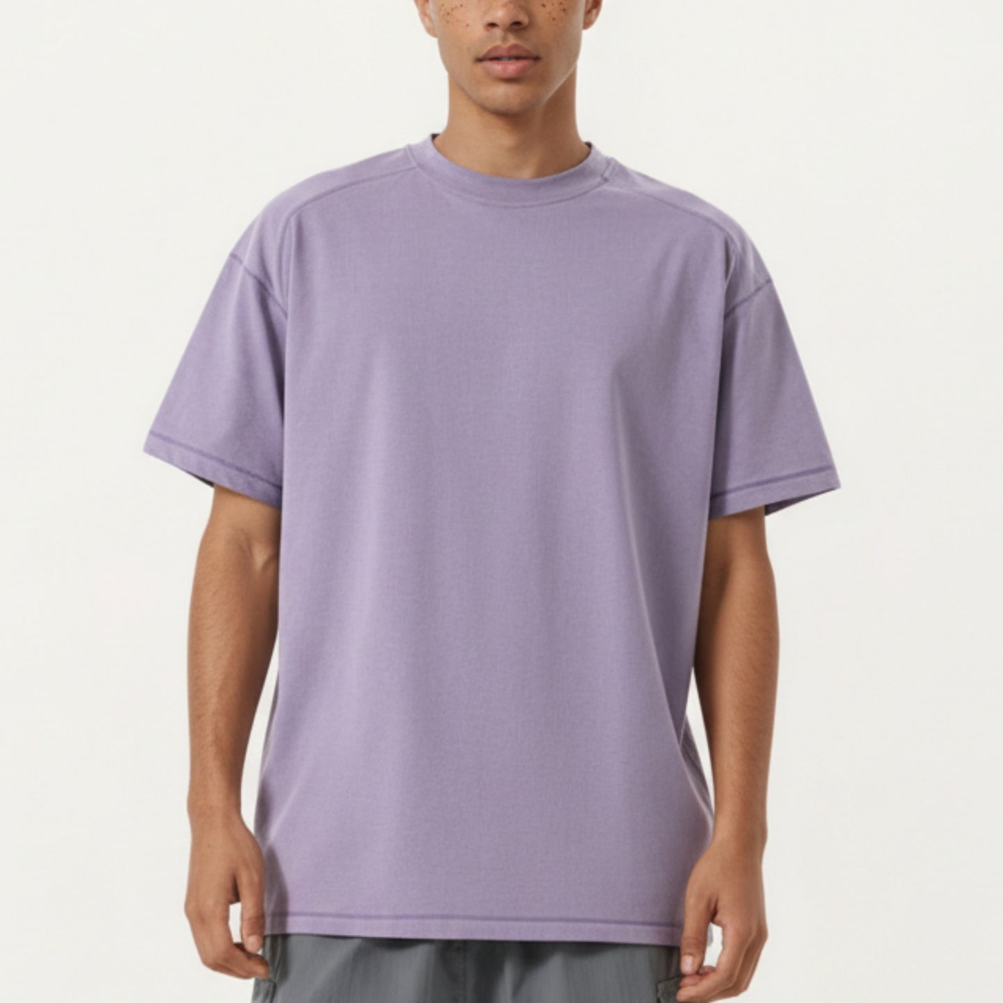 Men's Short Sleeve Oversized T-Shirt with Relaxed Fit Soft Lightweight Everyday Essential Top