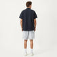 Men's Short Sleeve Athletic T-Shirt with Half Zip Mock Neck Lightweight Breathable Fabric