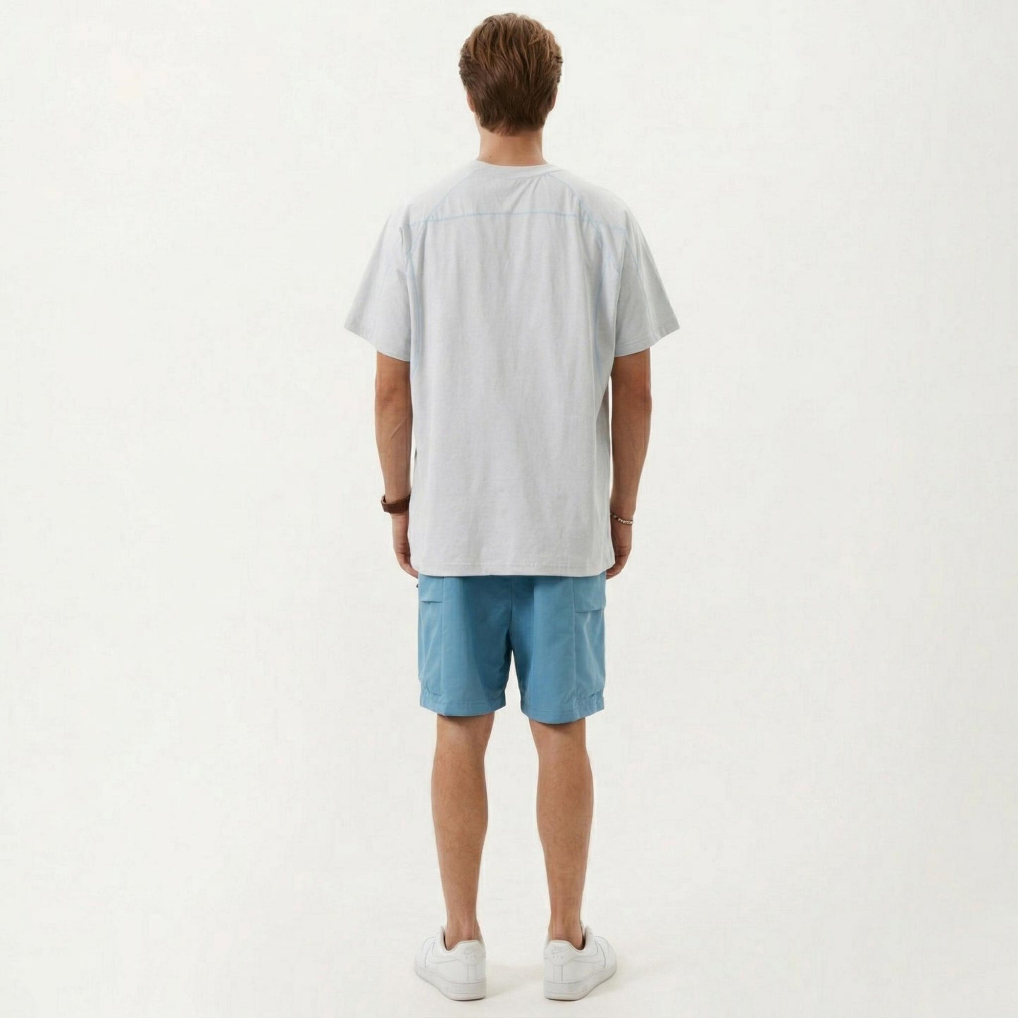 Men's Short Sleeve Athletic T-Shirt with Contrast Seam Detail Breathable Lightweight Fabric