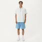 Men's Short Sleeve Athletic Polo Shirt with Zip Collar Lightweight Breathable Fabric and Relaxed Fit