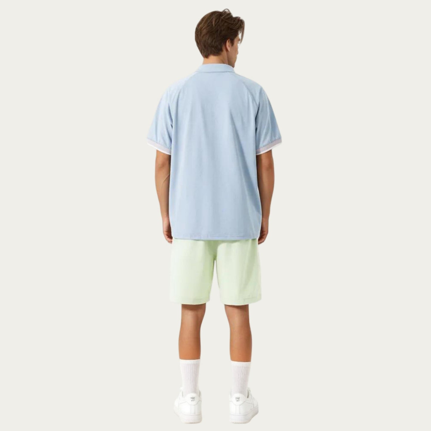 Men's Short Sleeve Athletic Polo Shirt with Zip Collar Lightweight Breathable Fabric and Relaxed Fit