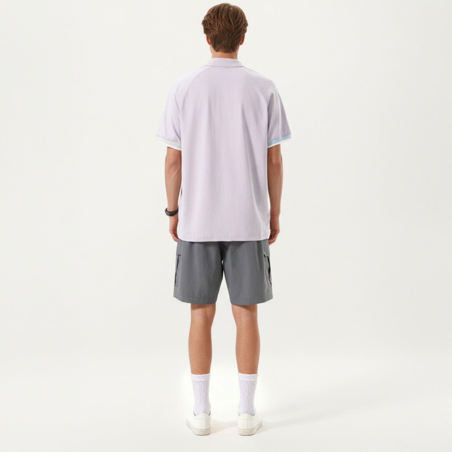 Men's Short Sleeve Athletic Polo Shirt with Zip Collar Lightweight Breathable Fabric and Relaxed Fit