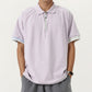 Men's Short Sleeve Athletic Polo Shirt with Zip Collar Lightweight Breathable Fabric and Relaxed Fit