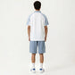 Men's Short Sleeve Athletic Polo Shirt with Zip Collar Colorblock Panel Design and Relaxed Fit Style