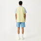 Men's Short Sleeve Athletic Polo Shirt with Zip Collar Colorblock Panel Design and Relaxed Fit Style