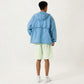 Men's Lightweight Hooded Windbreaker Jacket with Full Zip Closure Elastic Cuffs and Side Pocket