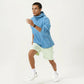 Men's Lightweight Hooded Windbreaker Jacket with Full Zip Closure Elastic Cuffs and Side Pocket