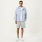 Men's Lightweight Hooded Windbreaker Jacket with Full Zip Closure Elastic Cuffs and Side Pocket