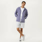 Men's Lightweight Hooded Windbreaker Jacket with Full Zip Closure Elastic Cuffs and Side Pocket