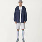 Men's Lightweight Windbreaker Jacket with Hood Full Zip Closure Panel Detail and Elastic Cuff Design