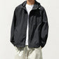 Men's Lightweight Hooded Windbreaker Jacket with Full Zip Closure Elastic Cuffs and Relaxed Fit