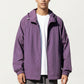Men's Lightweight Hooded Windbreaker Jacket with Full Zip Closure Elastic Cuffs and Relaxed Fit