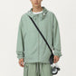 Men's Lightweight Hooded Windbreaker Jacket with Full Zip Closure Elastic Cuffs and Adjustable Hem