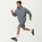 Men's Lightweight Hooded Windbreaker Jacket with Full Zip Closure Elastic Cuffs and Adjustable Hem