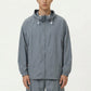 Men's Lightweight Hooded Windbreaker Jacket with Full Zip Closure Elastic Cuffs and Adjustable Hem