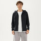 Men's Lightweight Windbreaker Jacket with Hood Full Zip Closure Zipper Pocket Detail and Relaxed Fit