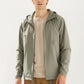 Men's Lightweight Windbreaker Jacket with Hood Full Zip Closure Zipper Pocket Detail and Relaxed Fit