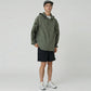 Men's Lightweight Hooded Windbreaker Jacket with Full Zip Closure Elastic Cuffs and Adjustable Hem