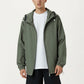 Men's Lightweight Hooded Windbreaker Jacket with Full Zip Closure Elastic Cuffs and Adjustable Hem