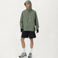 Men's Lightweight Windbreaker Jacket with Hood Full Zip Closure Drawstring Detail