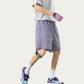 Men's Lightweight Athletic Shorts with Elastic Drawstring Waist Relaxed Fit Seam Detail Side Pocket