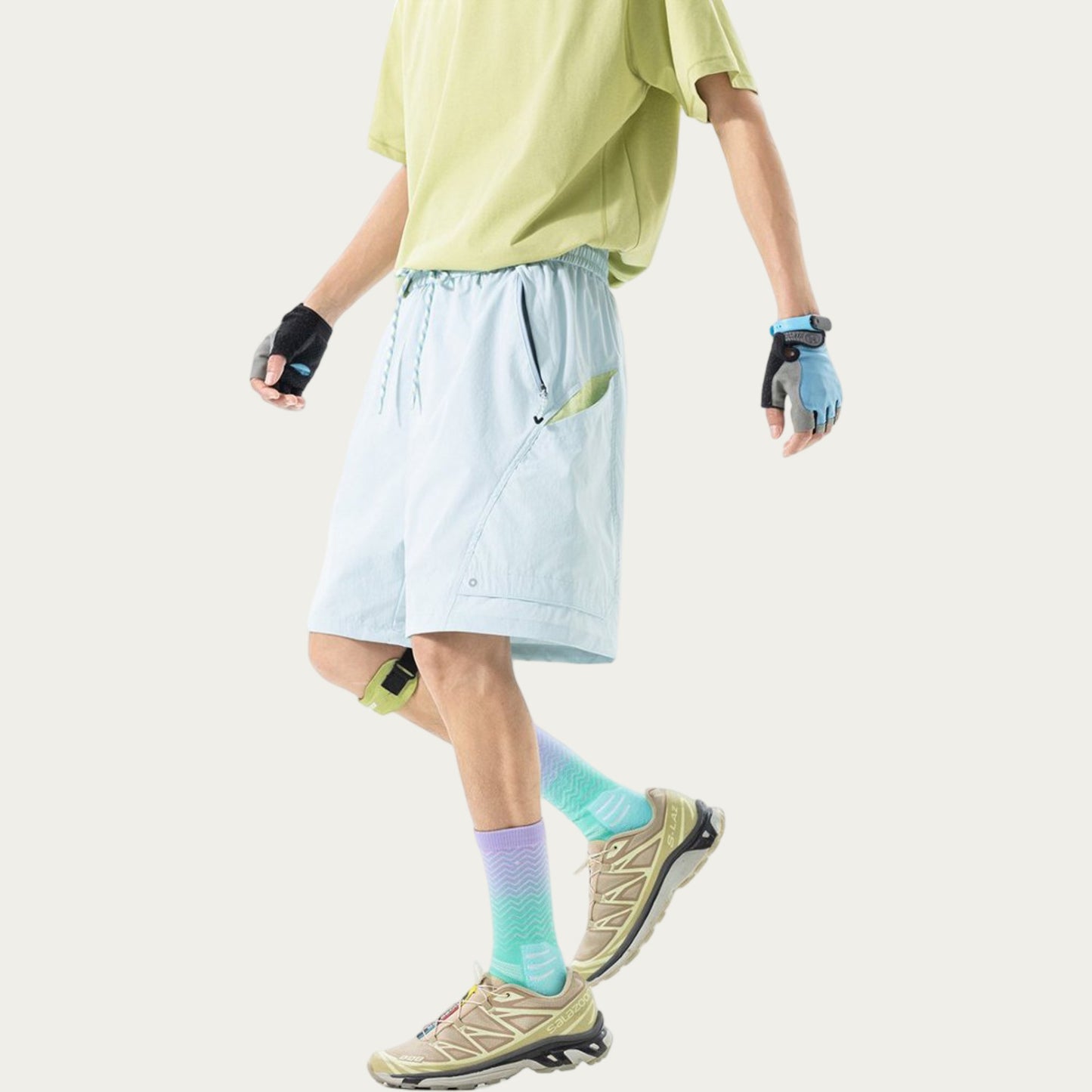 Men's Lightweight Athletic Shorts with Elastic Drawstring Waist Relaxed Fit Design and Side Pocket