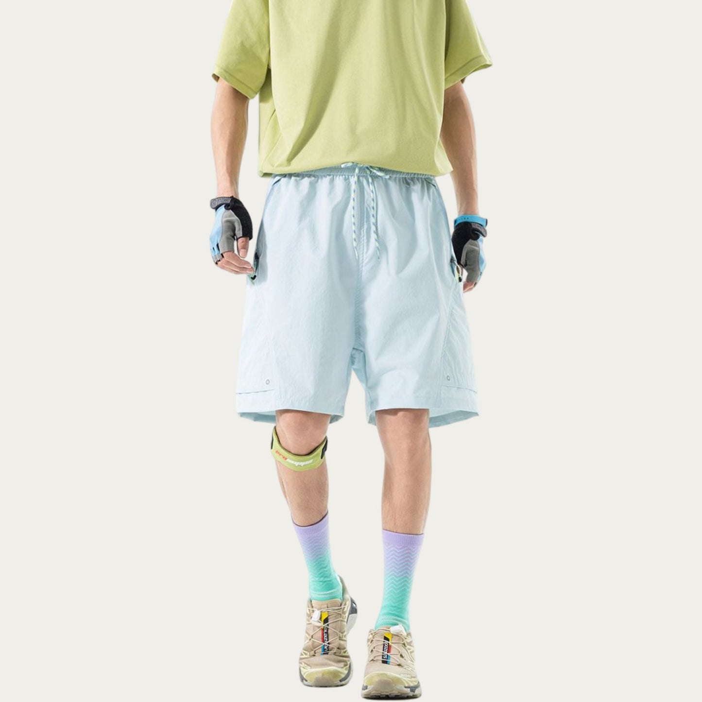Men's Lightweight Athletic Shorts with Elastic Drawstring Waist Relaxed Fit Design and Side Pocket