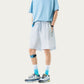 Men's Lightweight Athletic Shorts with Elastic Drawstring Waist Zipper Pocket Detail and Relaxed Fit