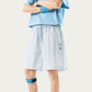 Men's Lightweight Athletic Shorts with Elastic Drawstring Waist Zipper Pocket Detail and Relaxed Fit
