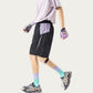 Men's Colorblock Athletic Shorts with Elastic Drawstring Waist Zipper Pocket Detail