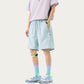 Men's Colorblock Athletic Shorts with Elastic Drawstring Waist Zipper Pocket Detail