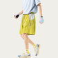 Men's Colorblock Athletic Shorts with Elastic Drawstring Waist Zipper Pocket Detail