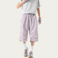 Men's Lightweight Cargo Athletic Shorts with Elastic Drawstring Waist Multi Pocket Design