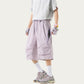 Men's Lightweight Cargo Athletic Shorts with Elastic Drawstring Waist Multi Pocket Design