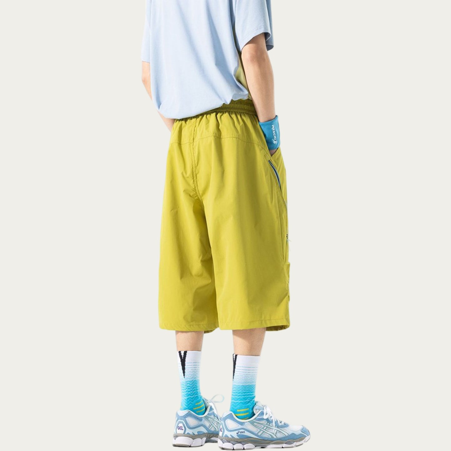 Men's Lightweight Cargo Athletic Shorts with Elastic Drawstring Waist Multi Pocket Design