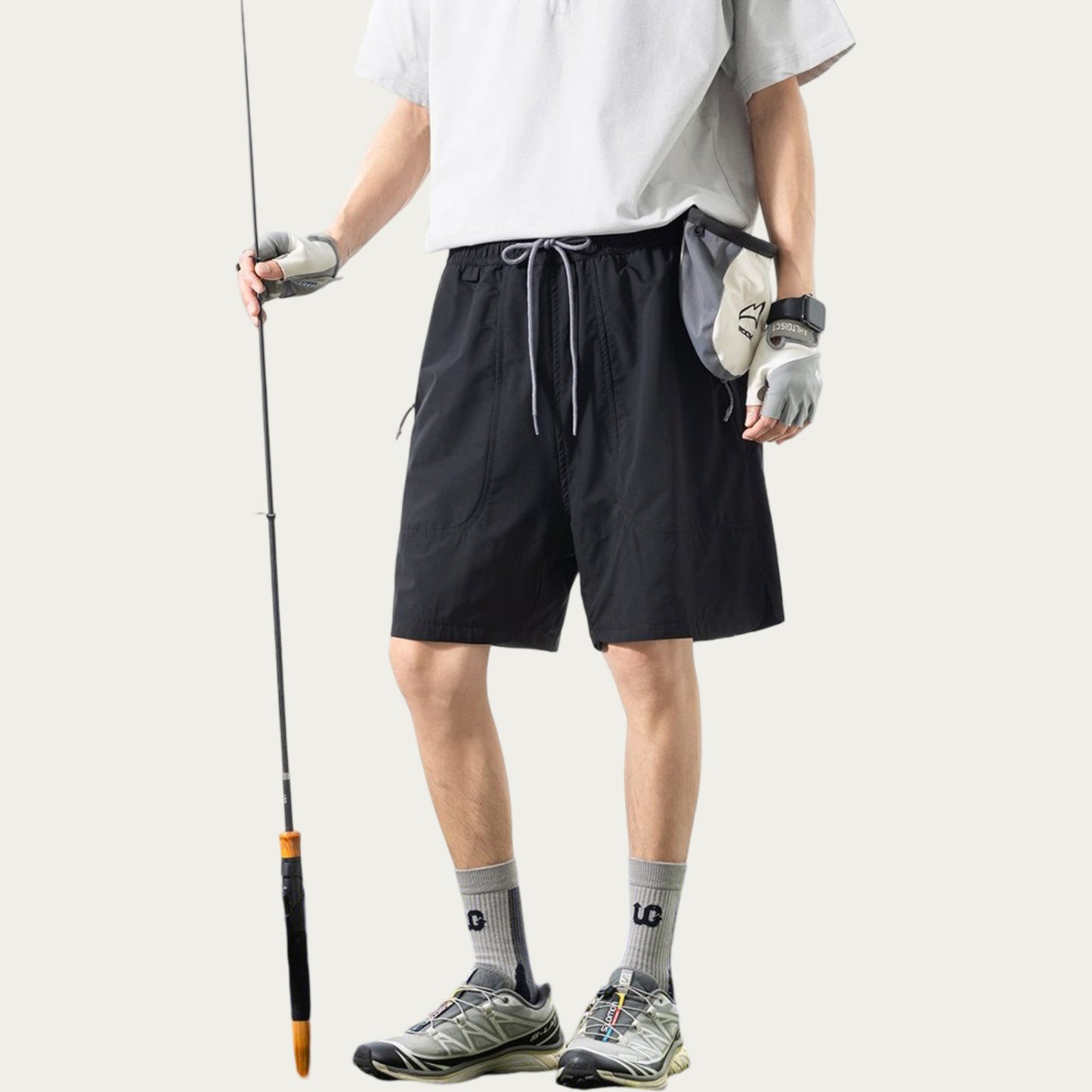 Men's Lightweight Athletic Shorts with Elastic Drawstring Waistband Relaxed Fit and Side Pocket