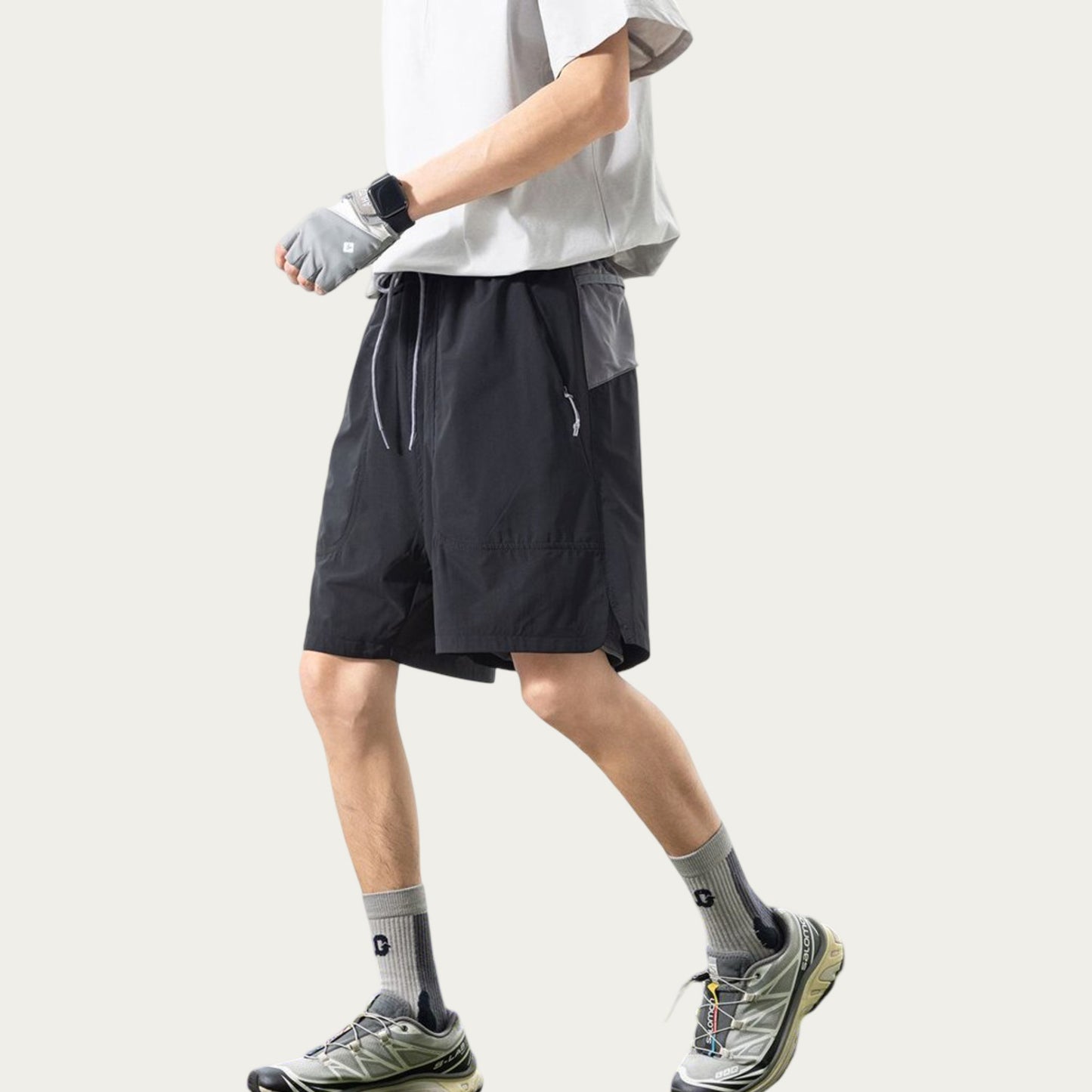 Men's Lightweight Athletic Shorts with Elastic Drawstring Waistband Relaxed Fit and Side Pocket