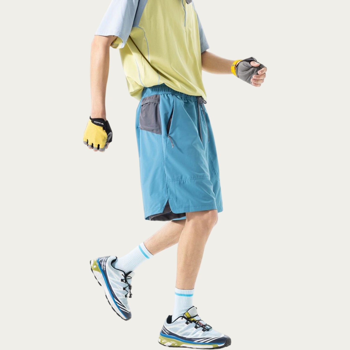 Men's Lightweight Athletic Shorts with Elastic Drawstring Waistband Relaxed Fit and Side Pocket