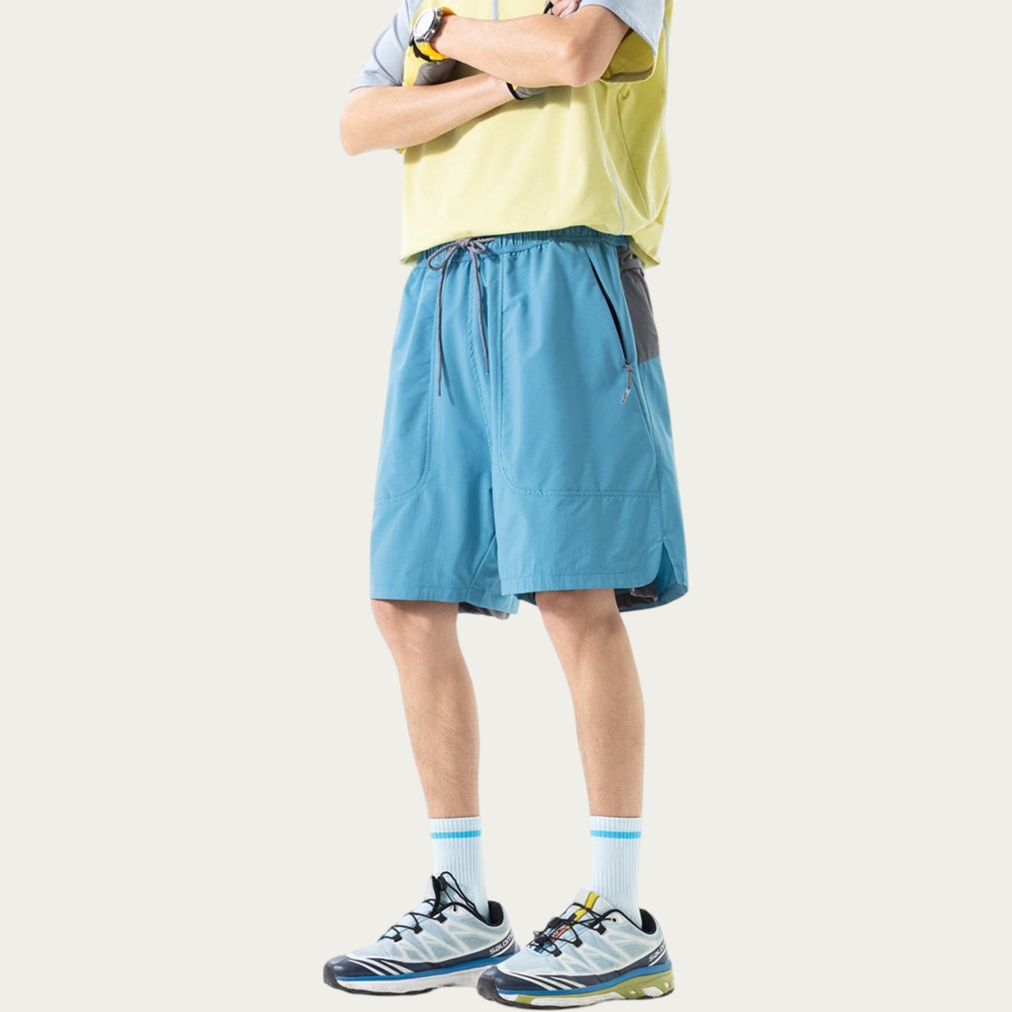 Men's Lightweight Athletic Shorts with Elastic Drawstring Waistband Relaxed Fit and Side Pocket