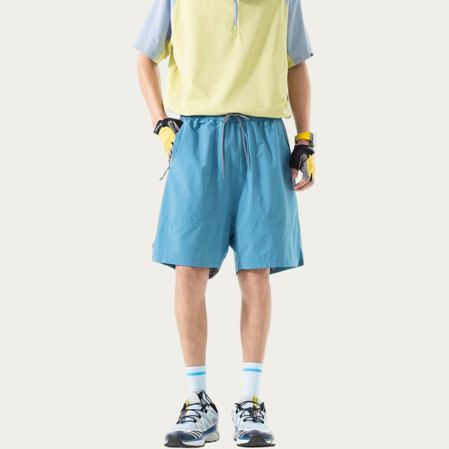Men's Lightweight Athletic Shorts with Elastic Drawstring Waistband Relaxed Fit and Side Pocket