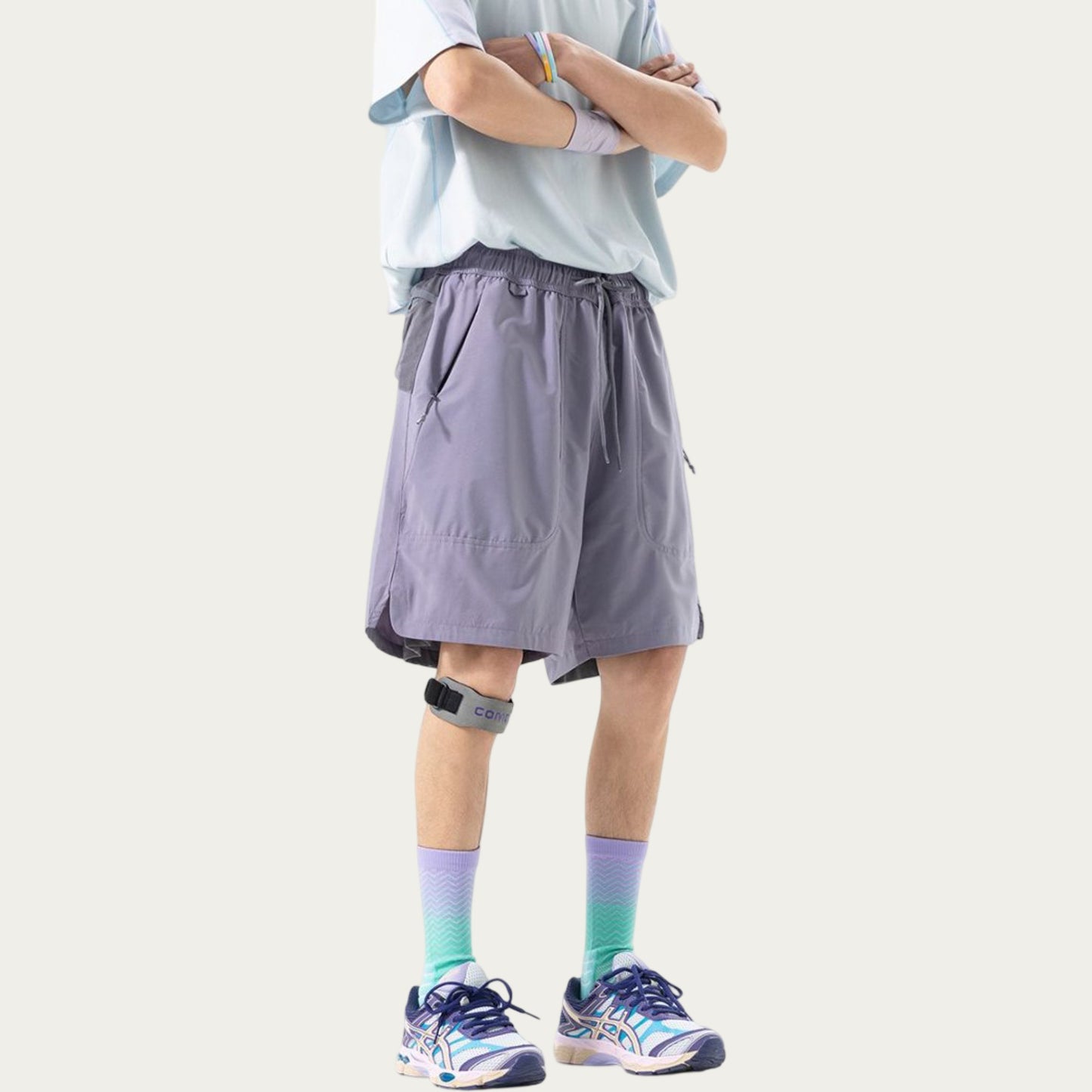 Men's Lightweight Athletic Shorts with Elastic Drawstring Waistband Relaxed Fit and Side Pocket