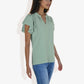 Women's Short Sleeve V-Neck Blouse with Ruffle Sleeves