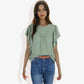 Women's Short Sleeve Pleated Front Blouse with Ruffle Sleeves