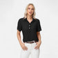 Short Sleeve Collared Blouse with Button Placket and Relaxed Fit Design